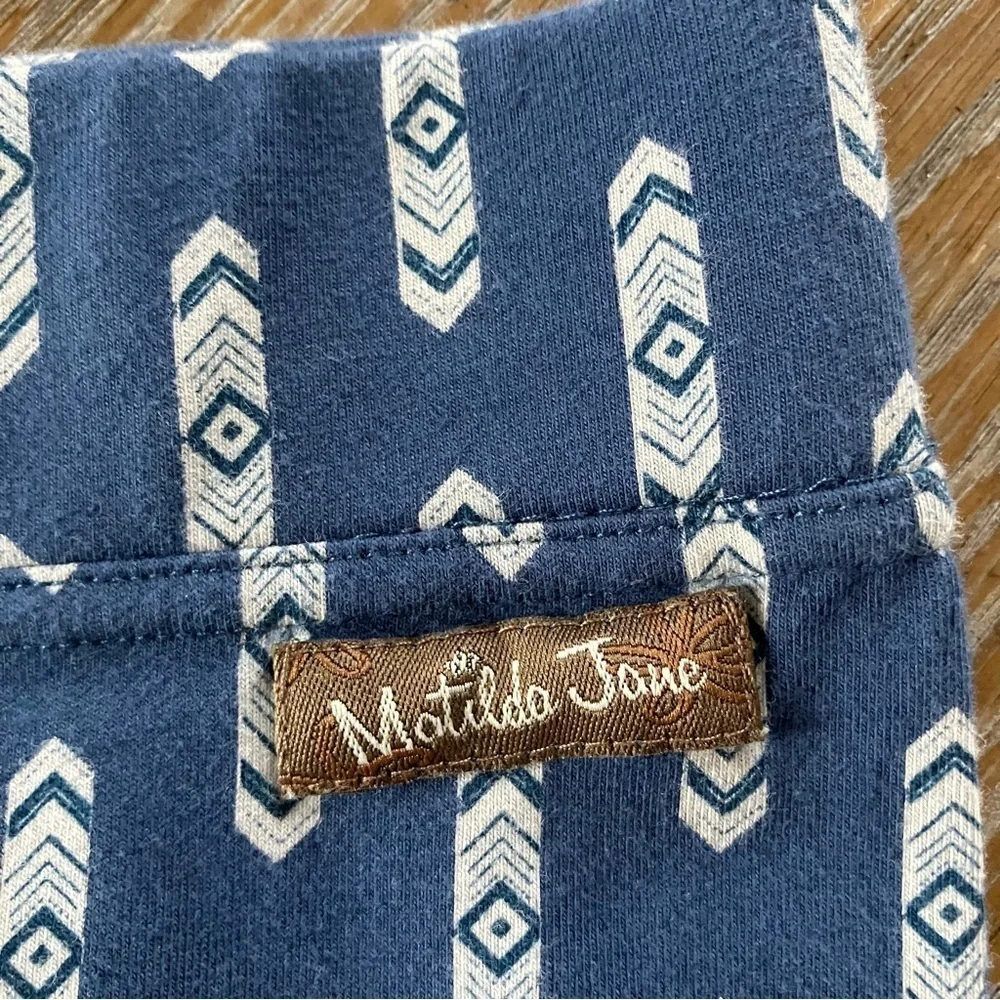 Matilda Jane Brilliant Daydream Follow the Path Blue Arrow Print Capri Legging S